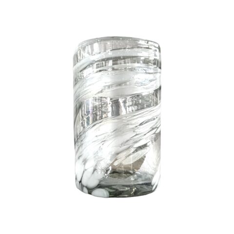 Vaso Rehilete Cristal Con Blanco 13x8