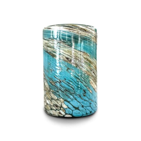 Vaso Marmoleado Rehilete Mar y Arena 13x8