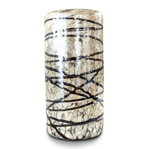 Vaso Marmoleado Telaraña Tierra y Arena 16x8
