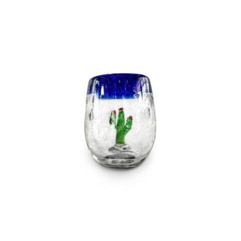 Tequilero Barril Con Cactus Filo Cobalto